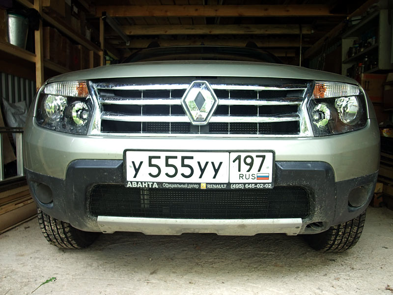 Защитная сетка решетки переднего бампера Renault Duster 2015-2020 (I рестайлинг)